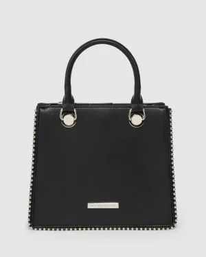 Black Alina Stud Mini Tote Bag