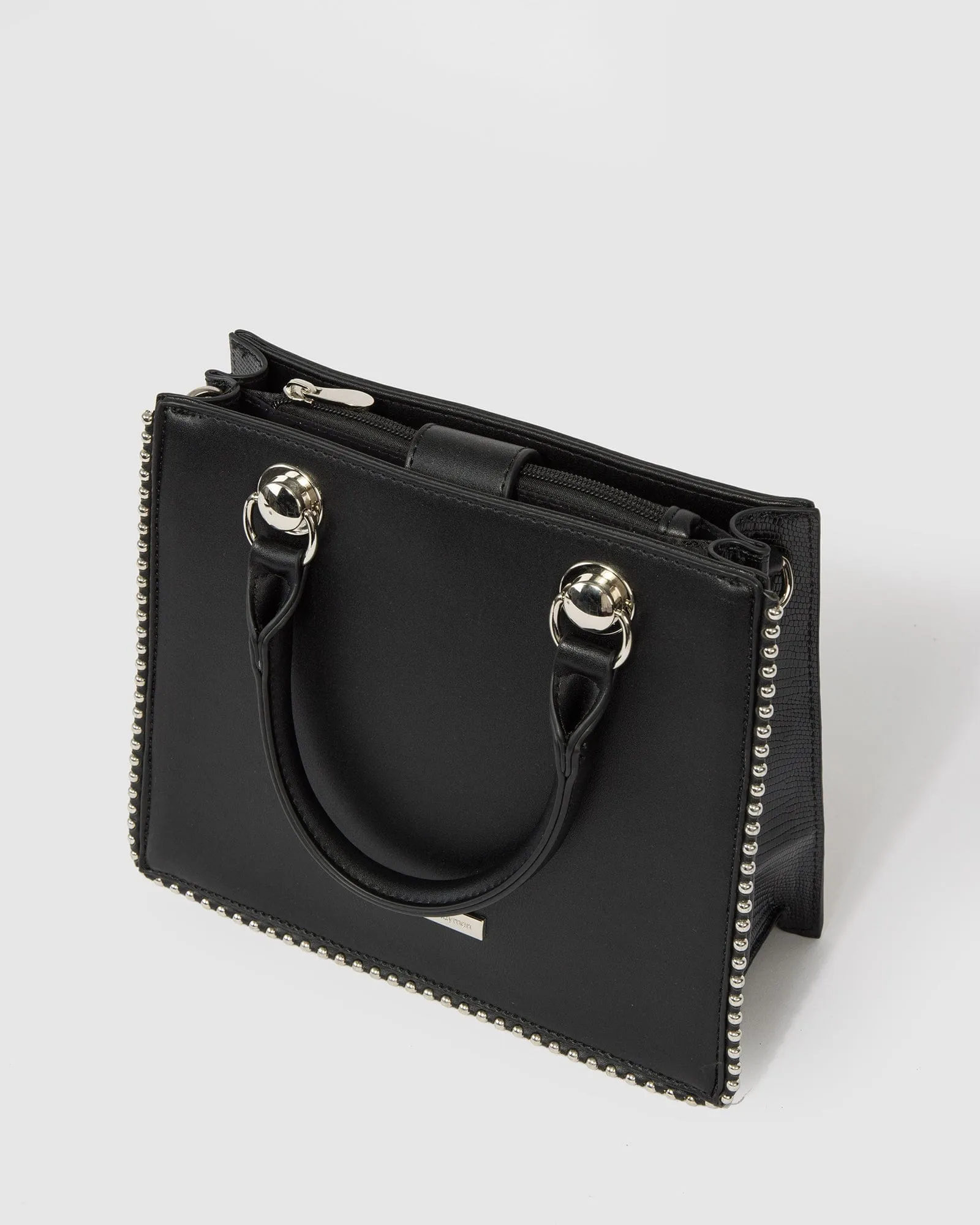 Black Alina Stud Mini Tote Bag