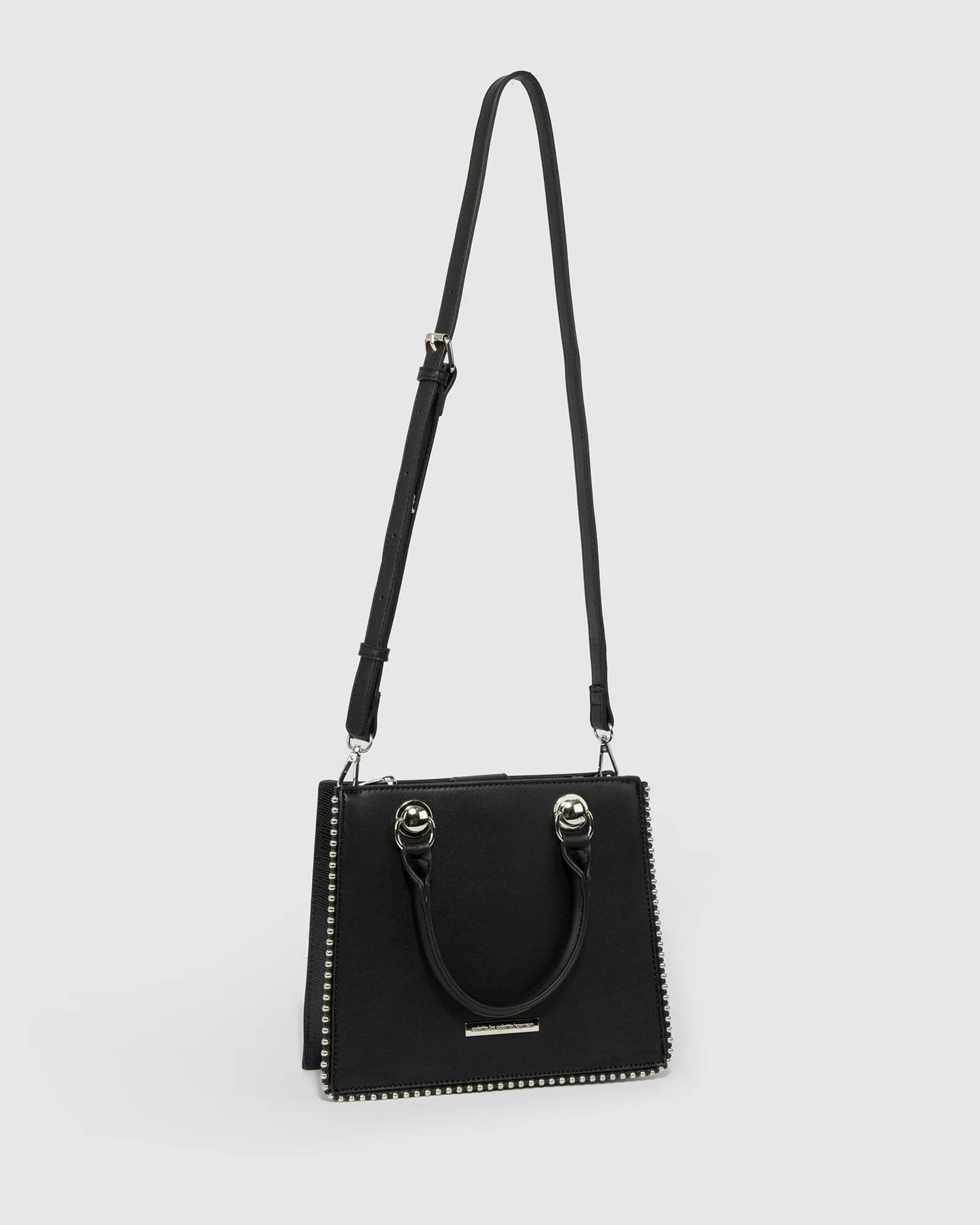 Black Alina Stud Mini Tote Bag