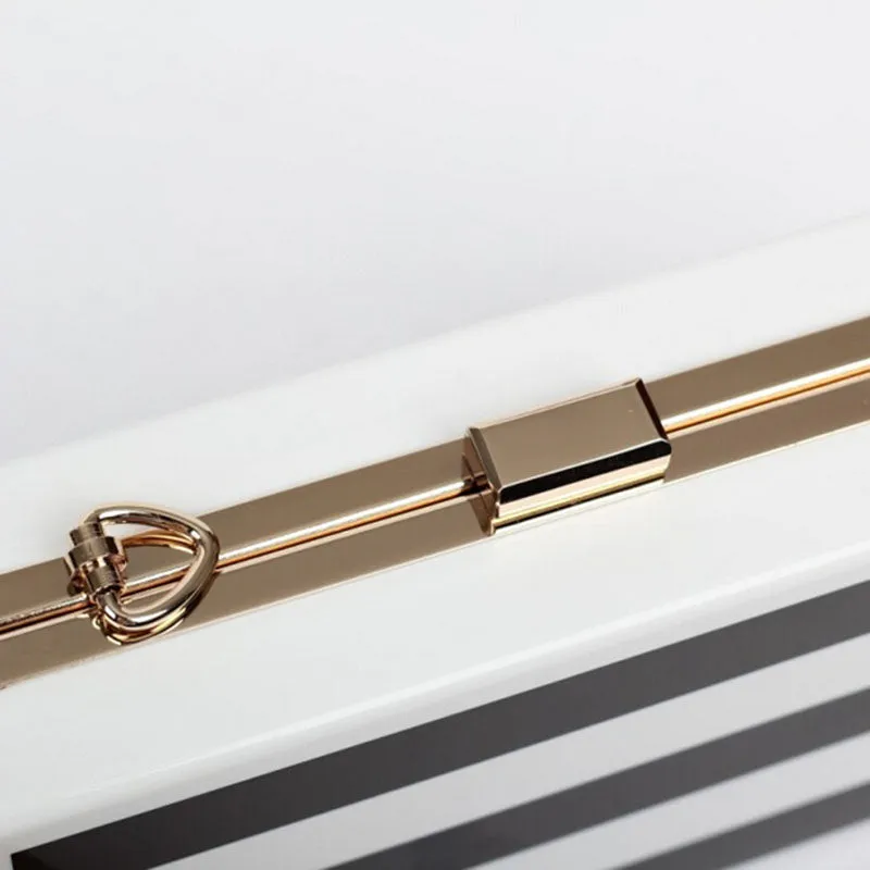 Black & White Stripe Clutch Bag