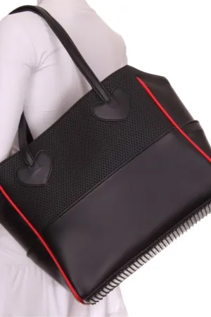 Black Signature Fabric   Red Sides Mini LOVE Tote