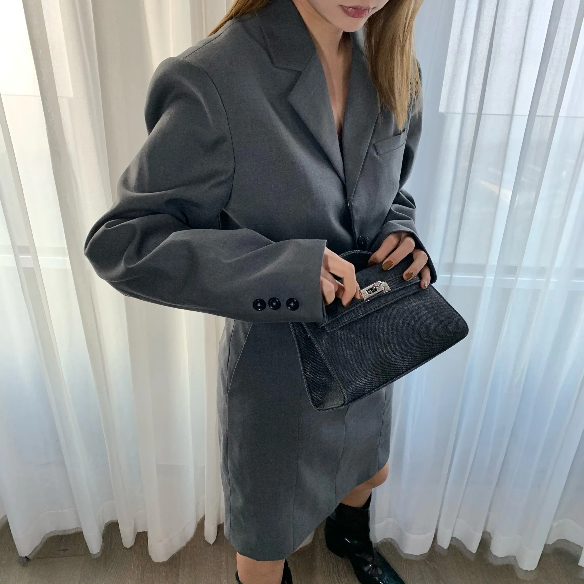 Black Top Handle Bag
