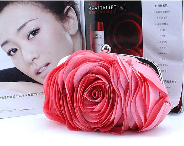 Bold Rose Detail Clutch