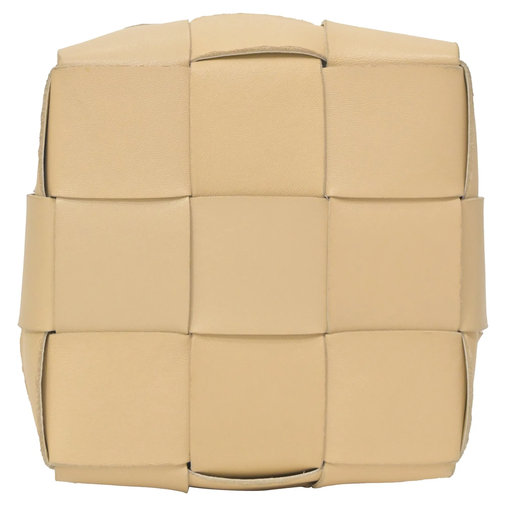 Bottega Veneta Small Cassette Cross Body Bucket Bag in Pastel Yellow Lambskin Leather