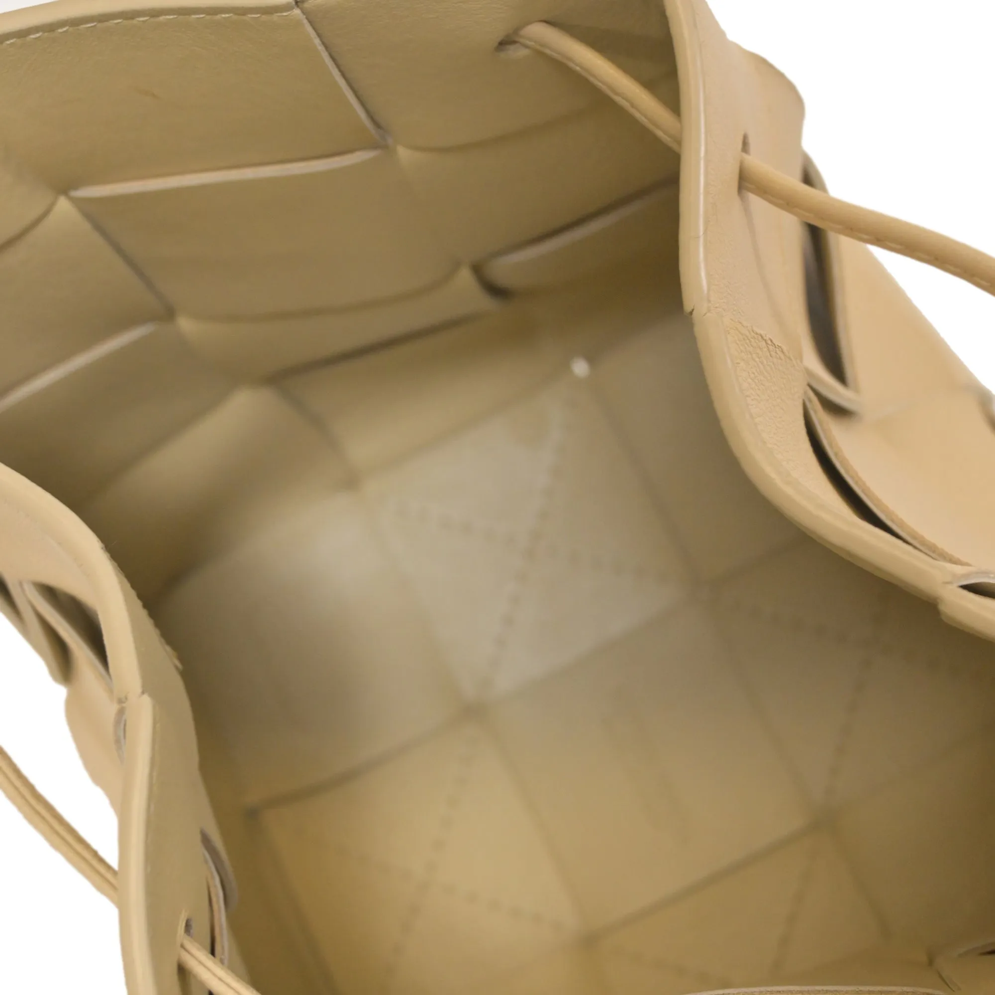 Bottega Veneta Small Cassette Cross Body Bucket Bag in Pastel Yellow Lambskin Leather