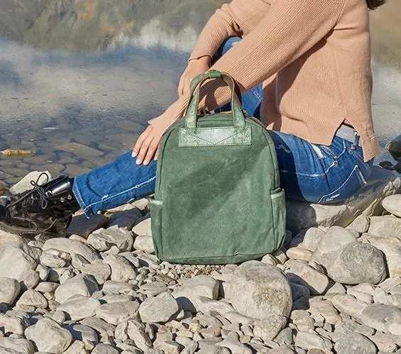 Canvas Green Mens Cool Backpack Canvas Travel Bag Canvas Handbag for Men