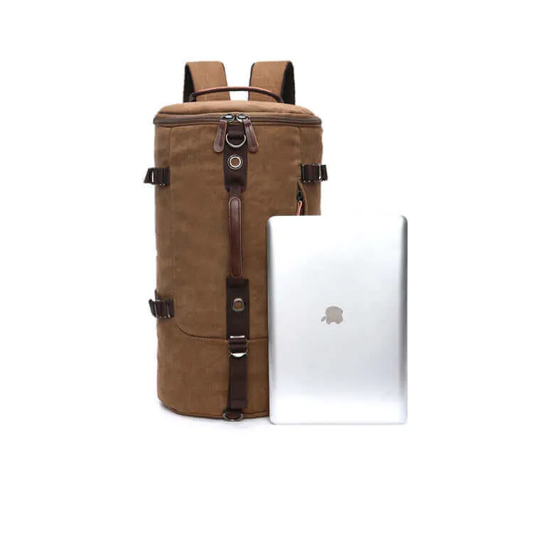 Canvas Large Barrel Duffle Backpack | Travel Bag 39L