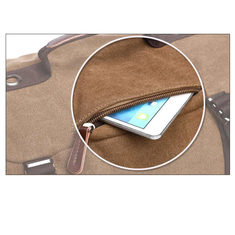 Canvas Large Barrel Duffle Backpack | Travel Bag 39L