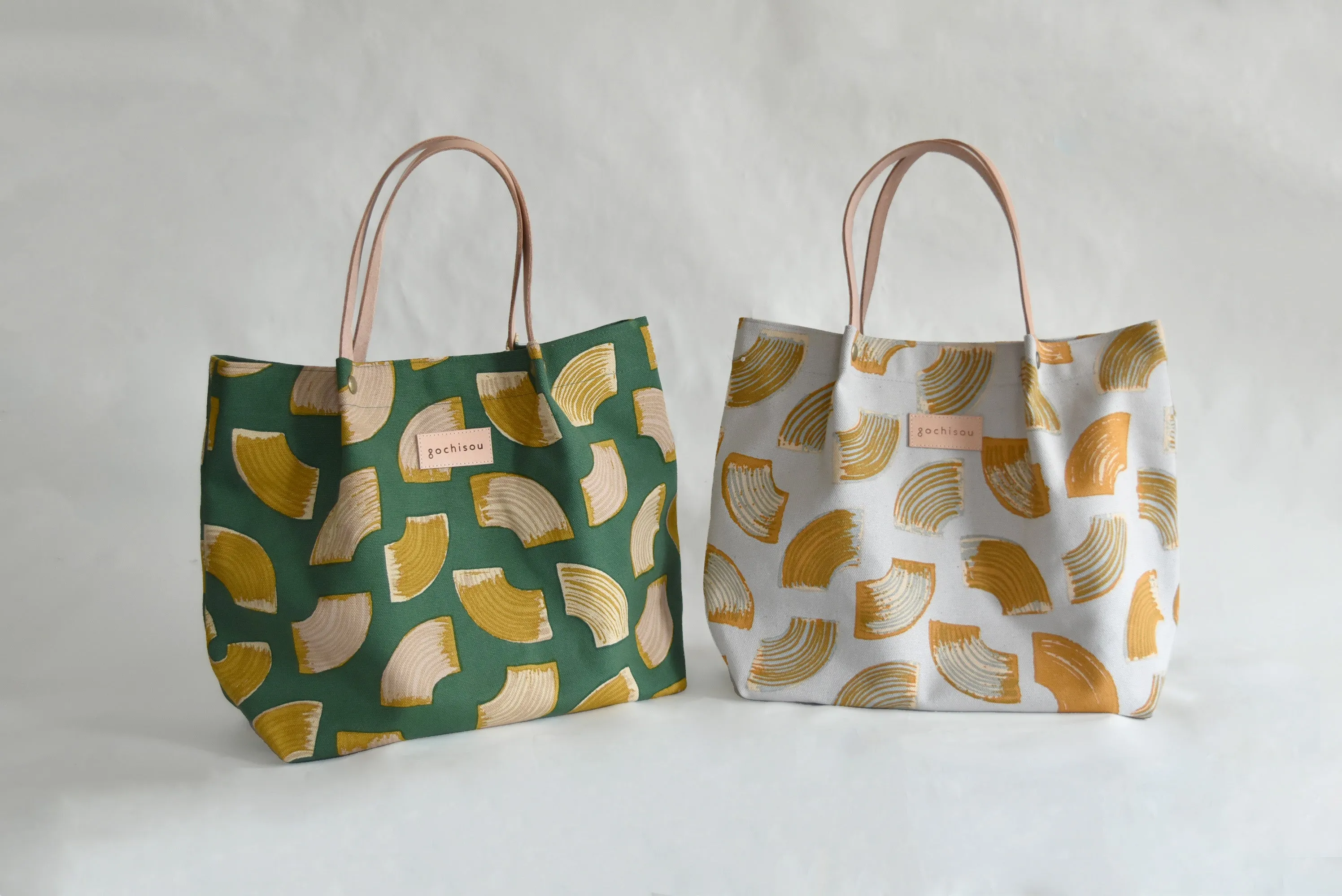 Canvas&leather tote bag  / Baumkuchen