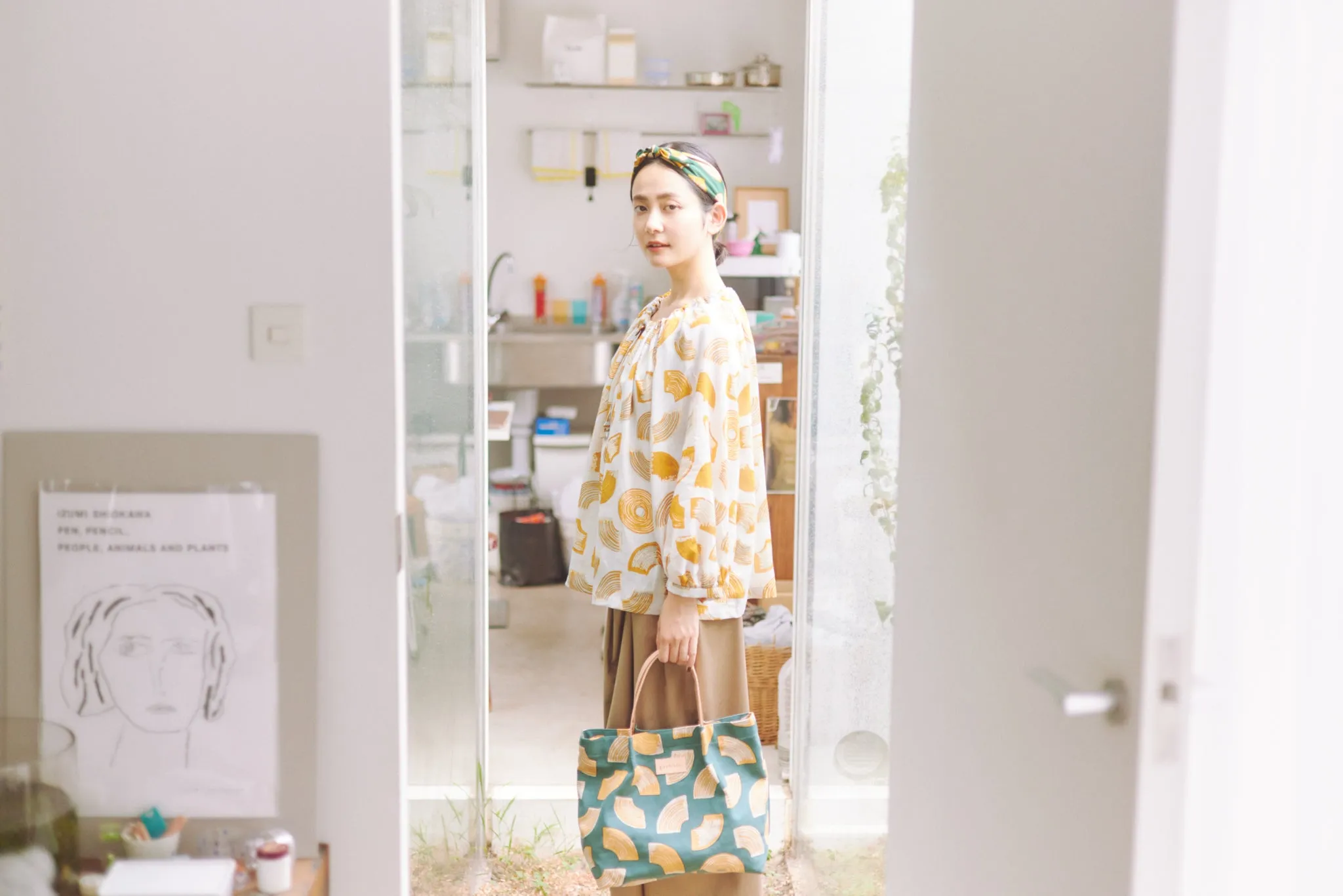 Canvas&leather tote bag  / Baumkuchen
