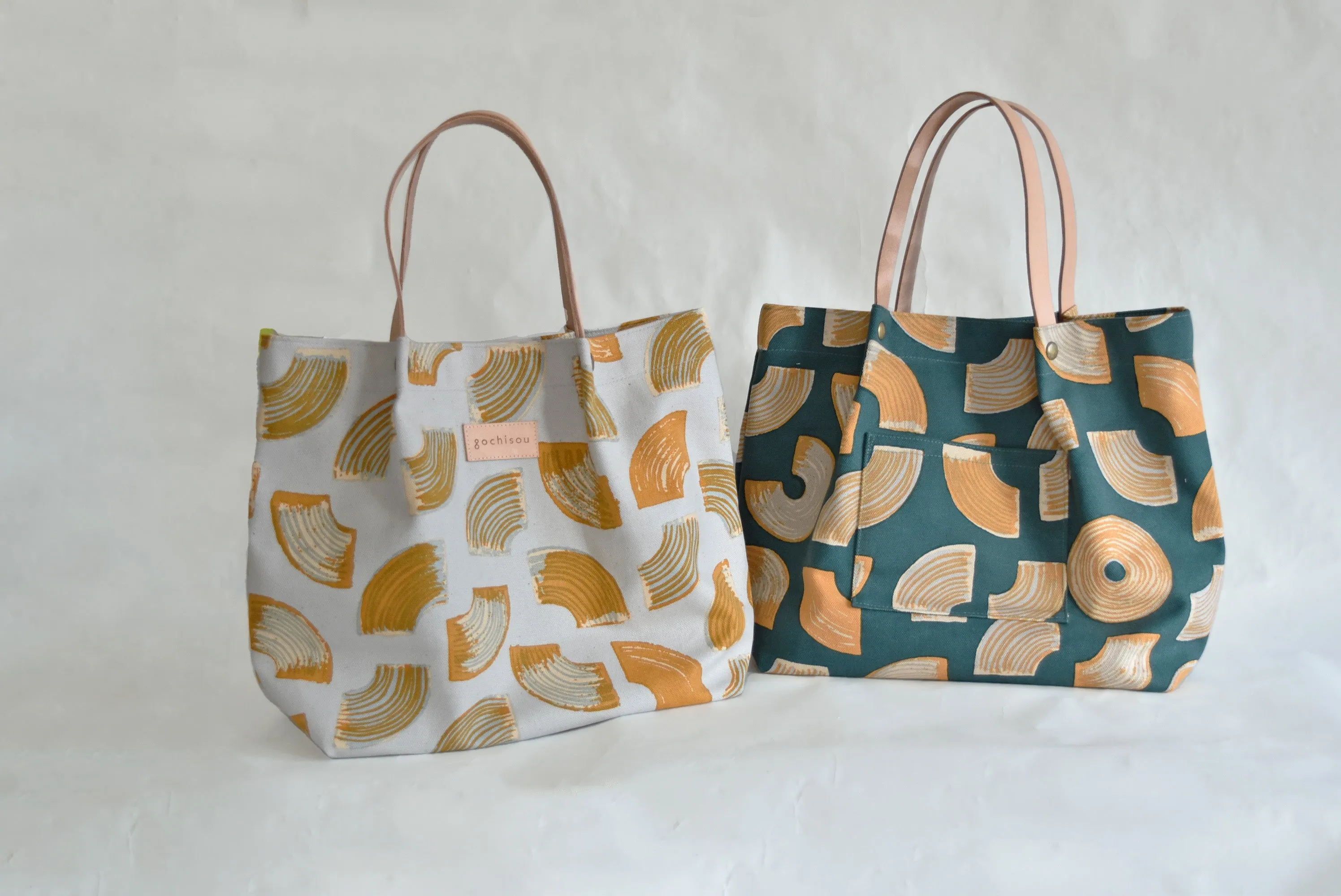 Canvas&leather tote bag  / Baumkuchen