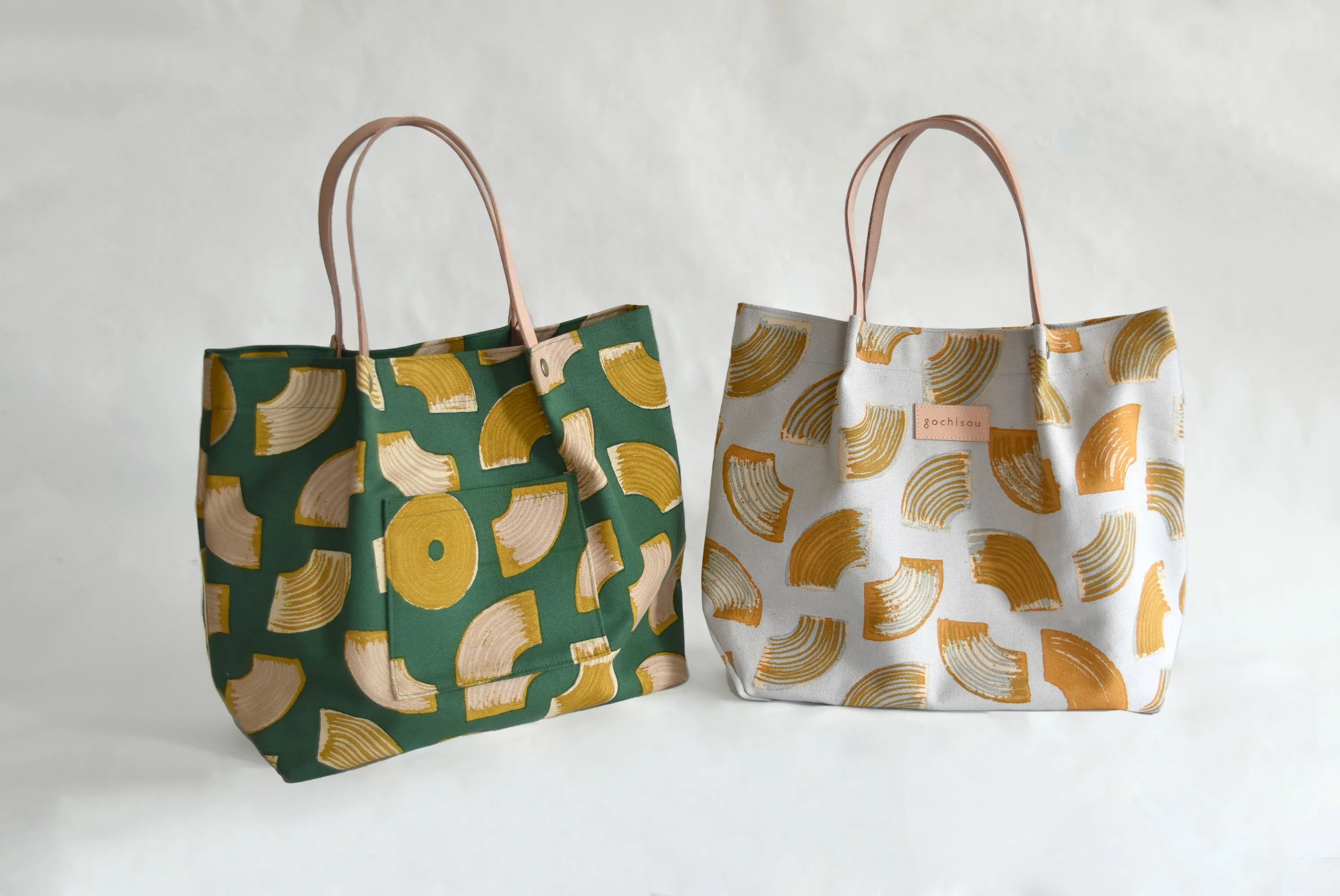 Canvas&leather tote bag  / Baumkuchen