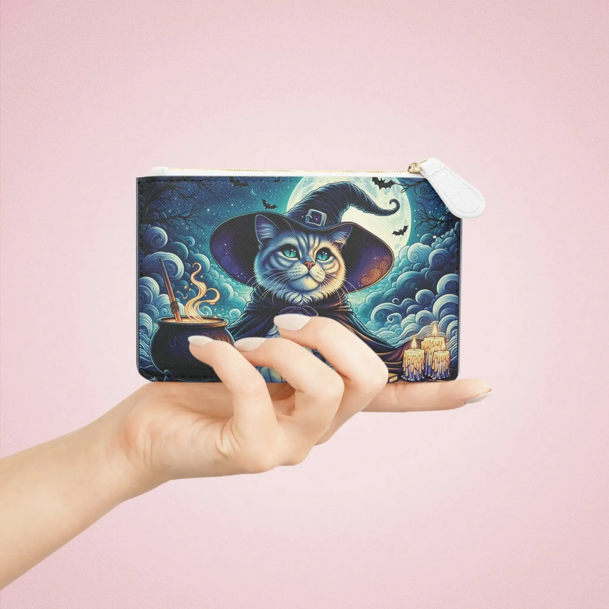Cat Witch Potion Maker- Mini Clutch Bag