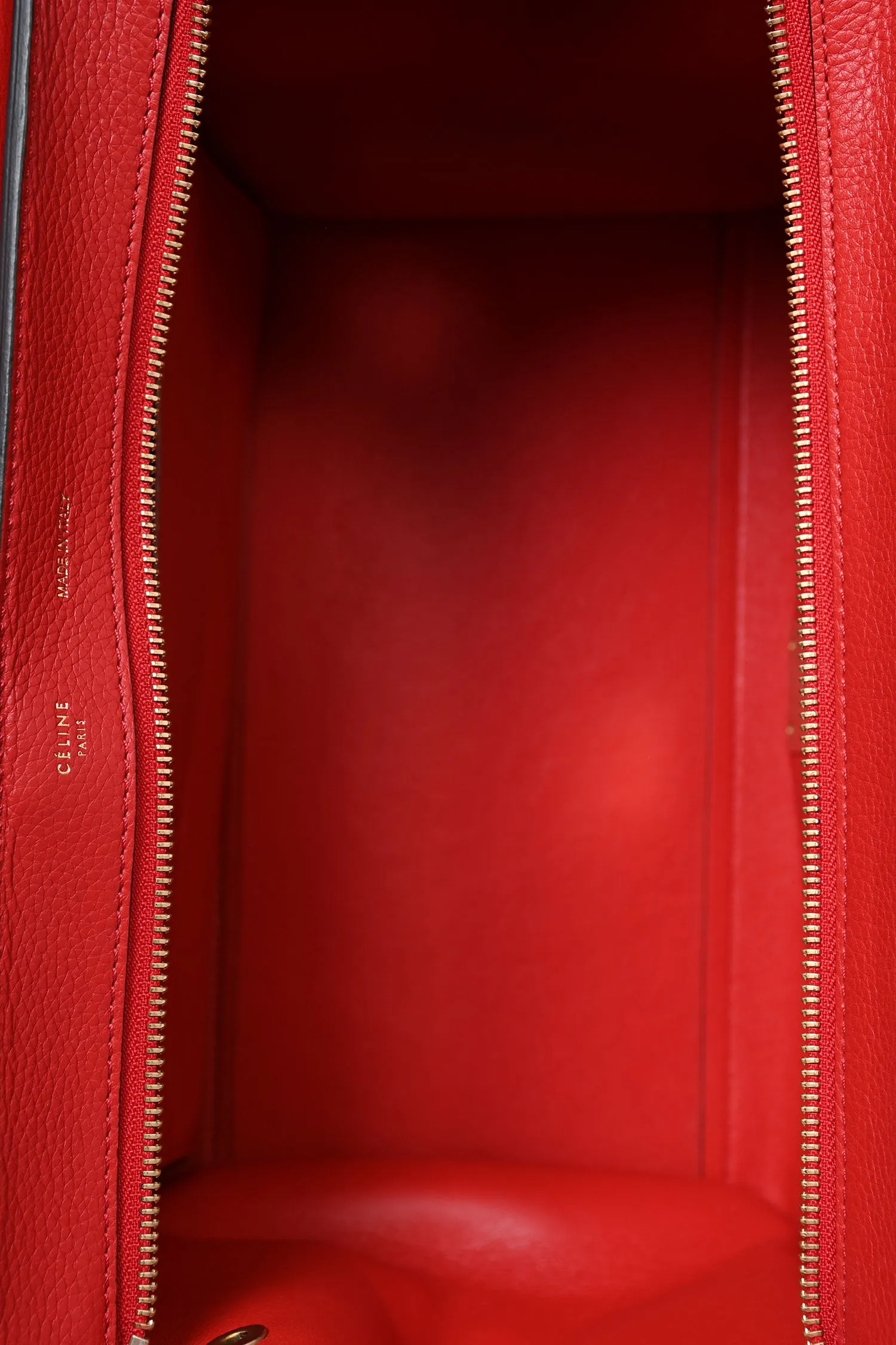 Celine 2013 Red Grained Leather/Suede Trapeze Top Handle with Strap