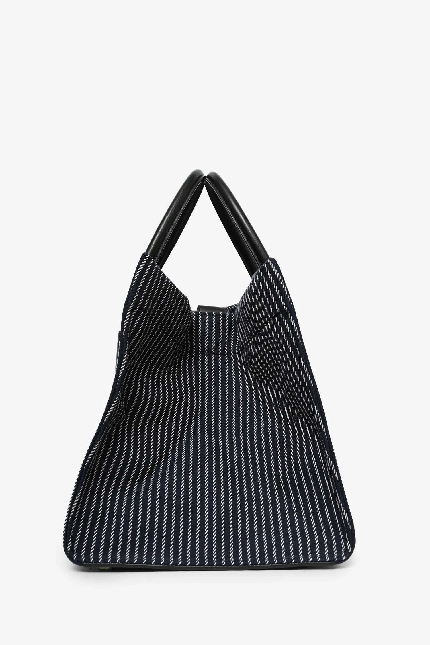 Celine 2015 Navy Blue Striped Canvas Phantom Cabas Tote