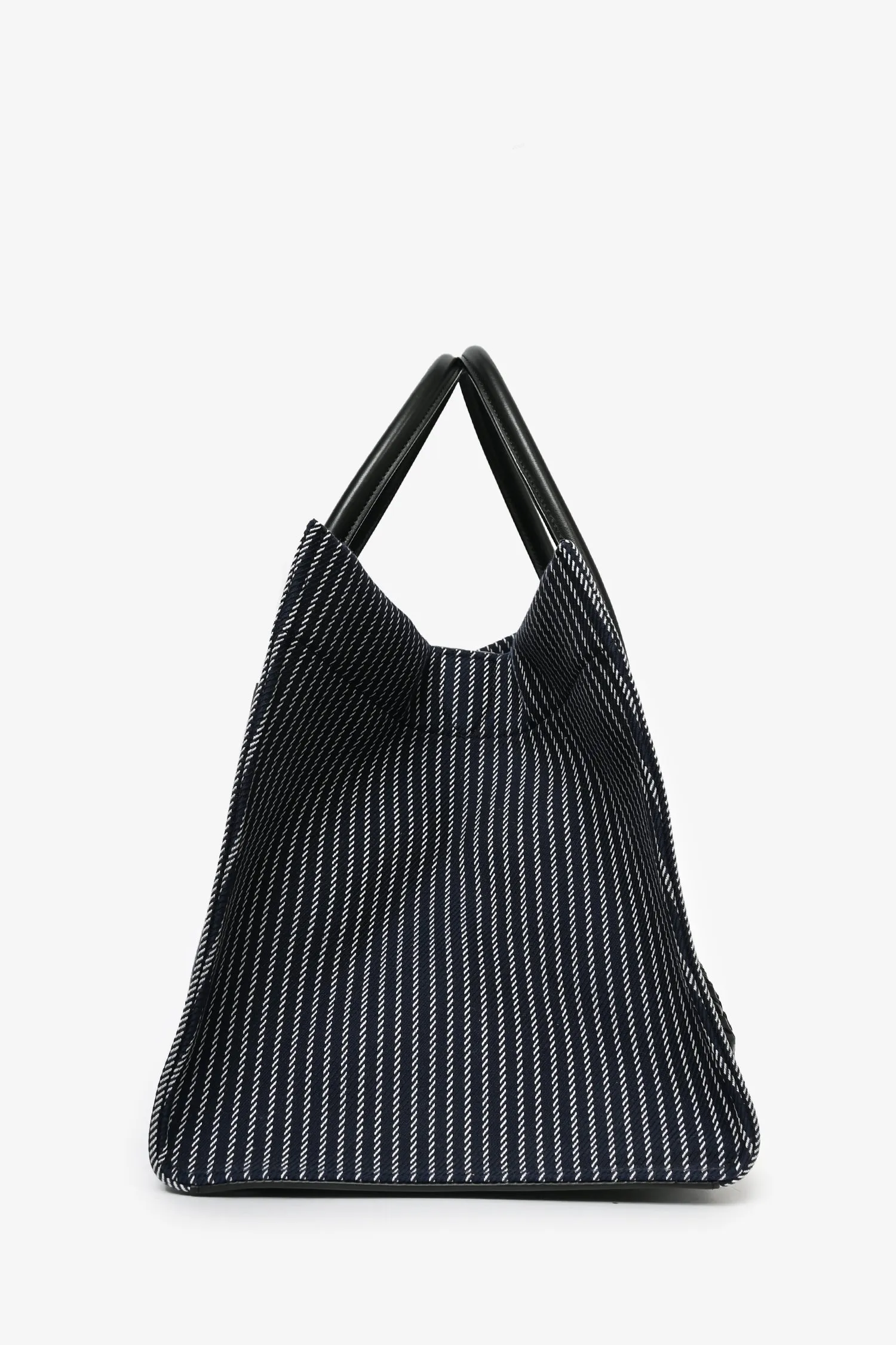 Celine 2015 Navy Blue Striped Canvas Phantom Cabas Tote