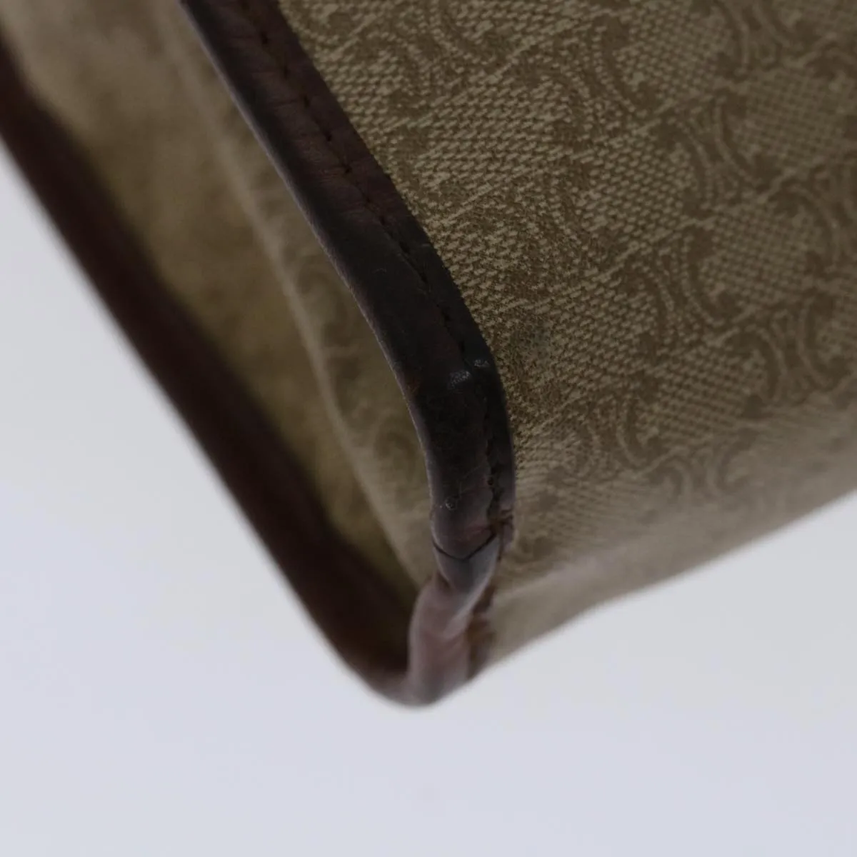 CELINE Macadam Canvas Clutch Bag Beige Auth 69684