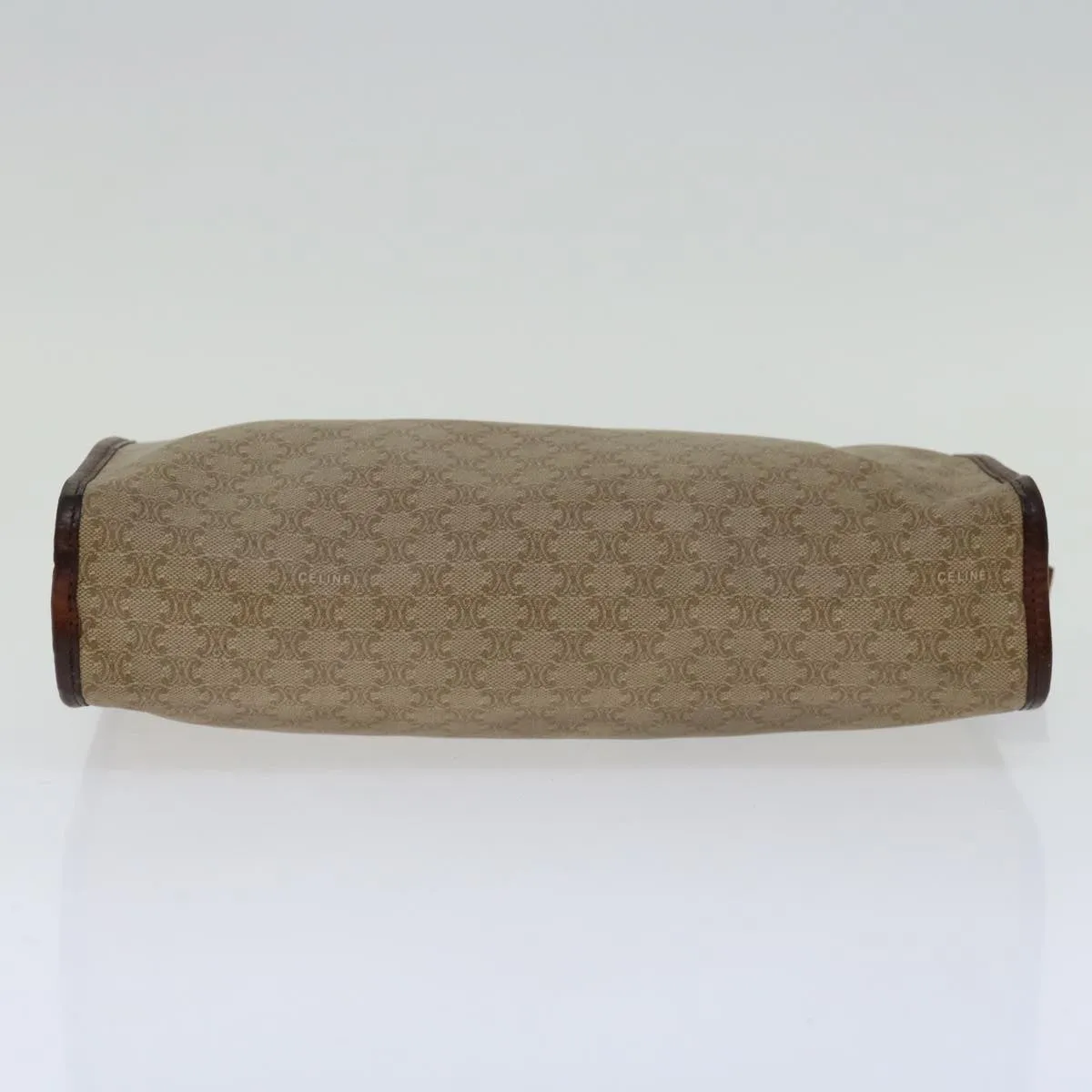 CELINE Macadam Canvas Clutch Bag Beige Auth 69684
