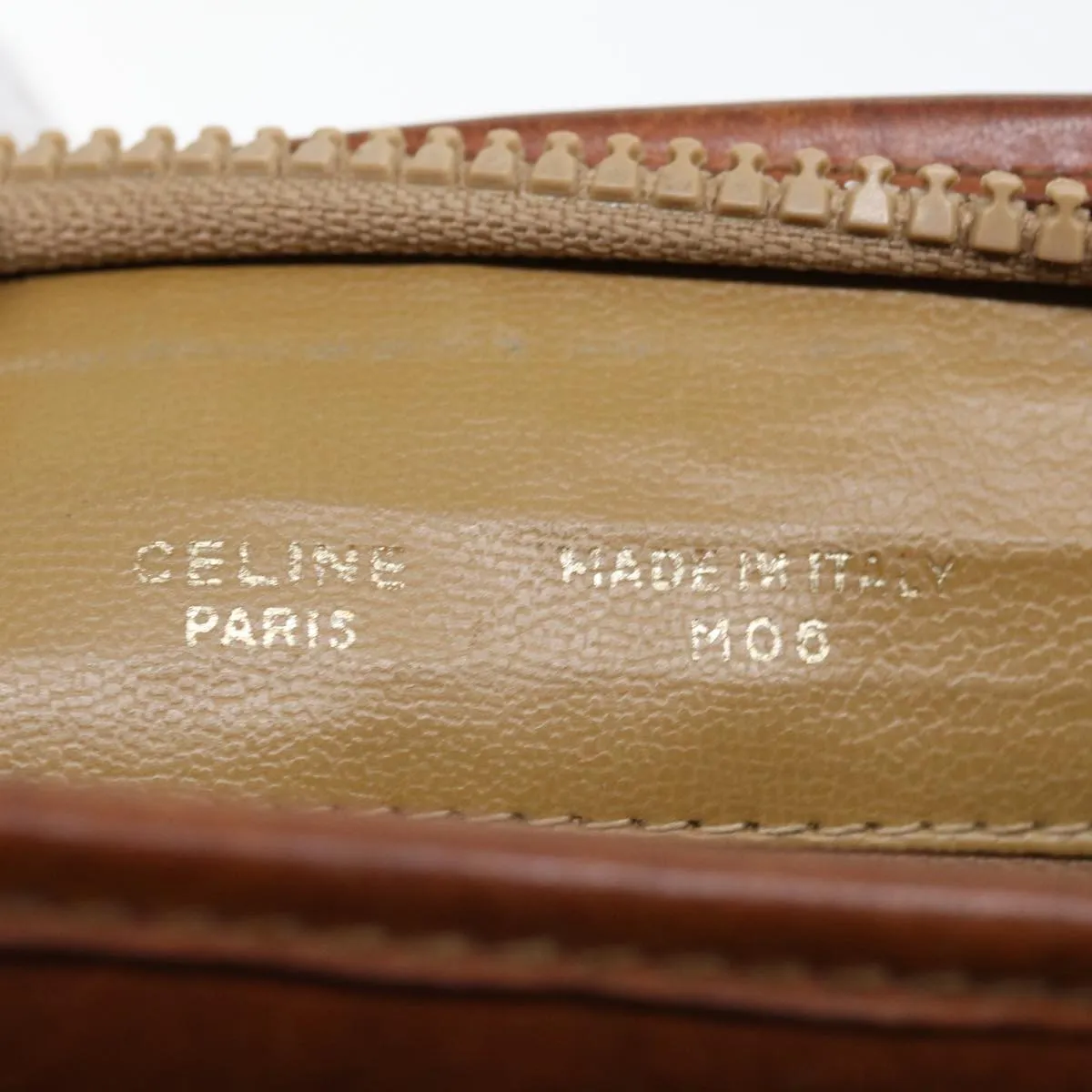 CELINE Macadam Canvas Clutch Bag Beige Auth 69684