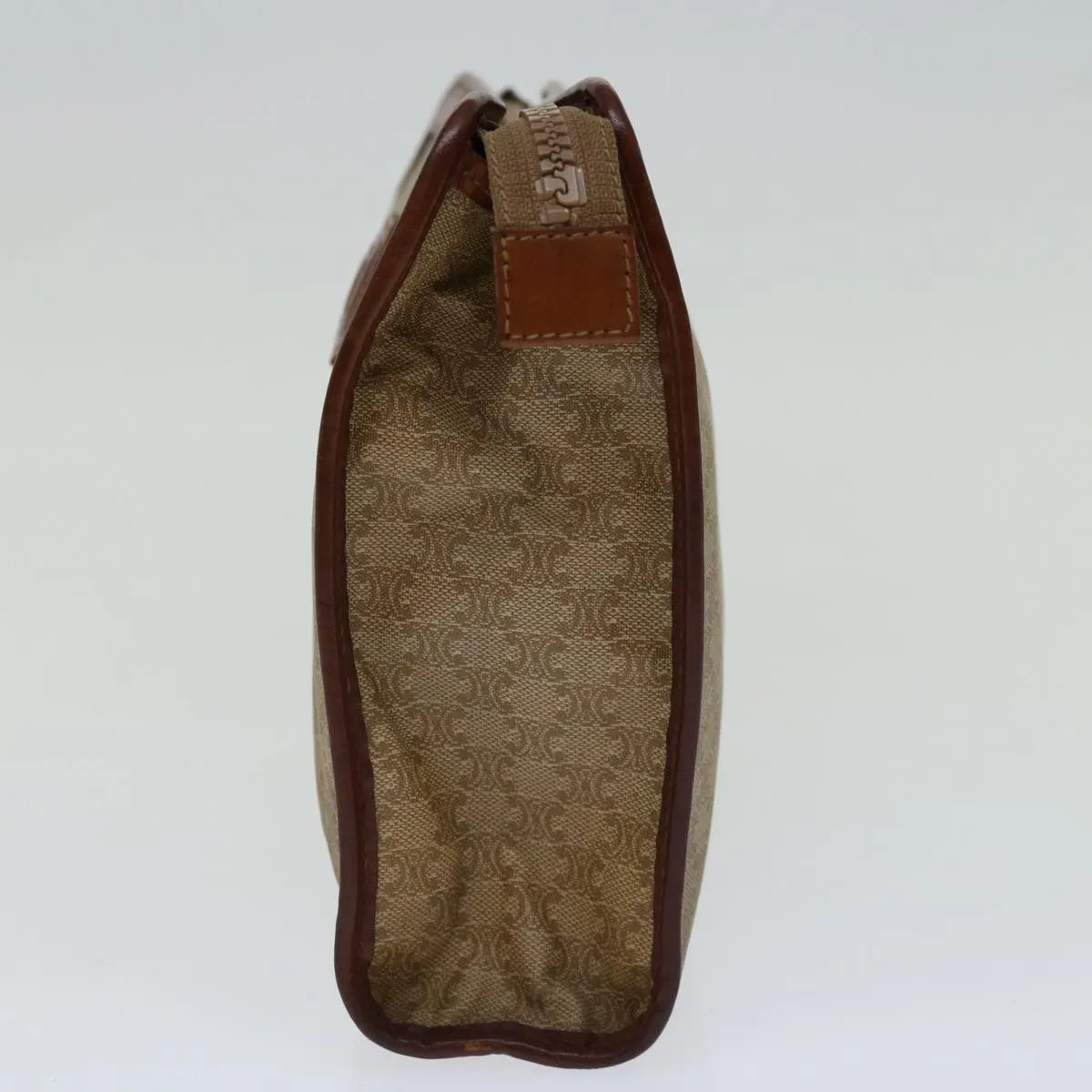 CELINE Macadam Canvas Clutch Bag Beige Auth 69684