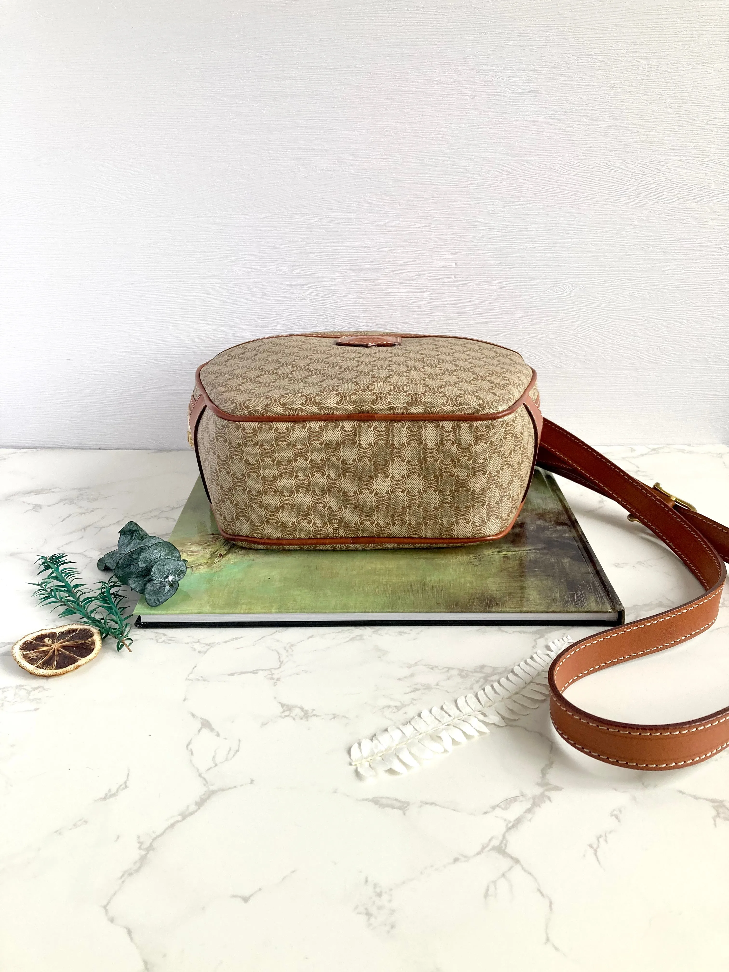 CELINE Monogram Shell shape Crossbody Bag