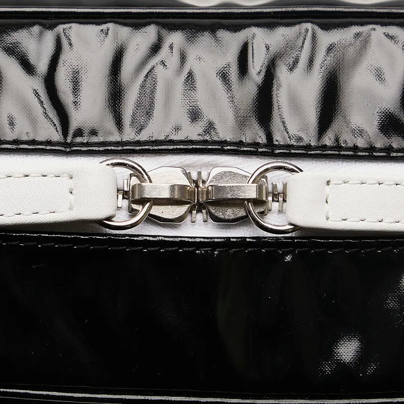 Chanel 19 Cruise Collection LA PAUA Cocomark Chain Shoulder Bag Black White PVC Leather  CHANEL
