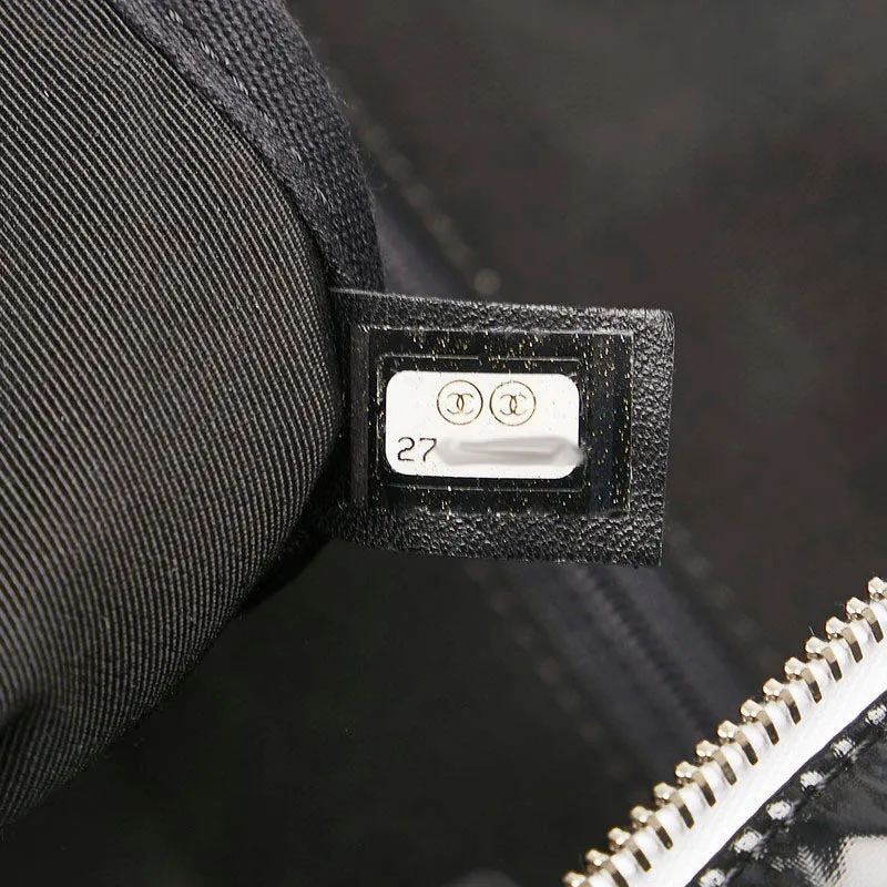 Chanel 19 Cruise Collection LA PAUA Cocomark Chain Shoulder Bag Black White PVC Leather  CHANEL