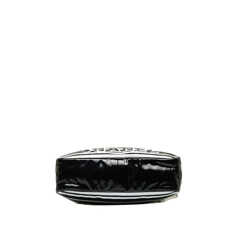 Chanel 19 Cruise Collection LA PAUA Cocomark Chain Shoulder Bag Black White PVC Leather  CHANEL