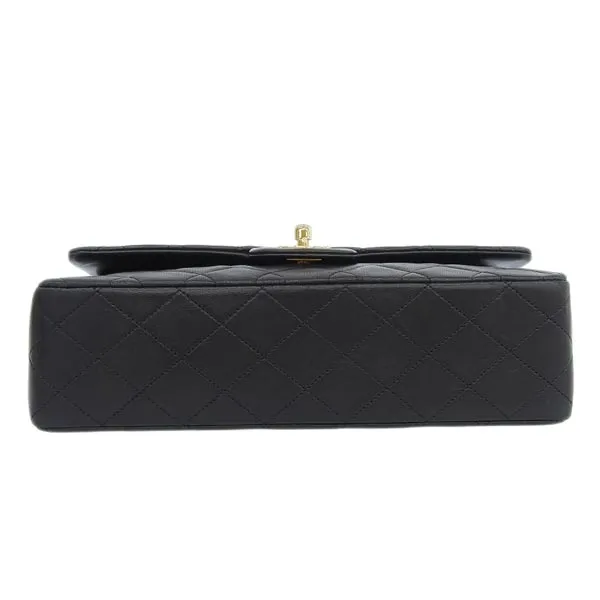 CHANEL Around 1990 Made Classic Flap Chain Bag 25Cm Black