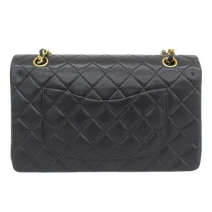 CHANEL Around 1990 Made Classic Flap Chain Bag 25Cm Black