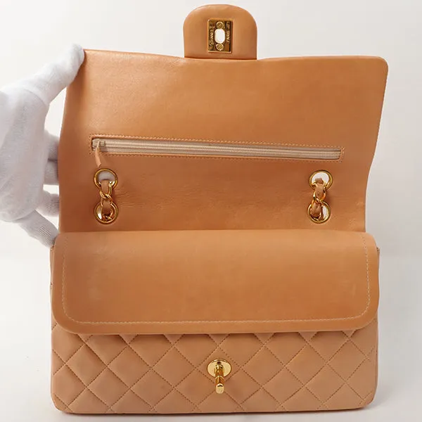 Chanel Around 1990 Made Classic Flap Chain Bag 25Cm Salmon Pink