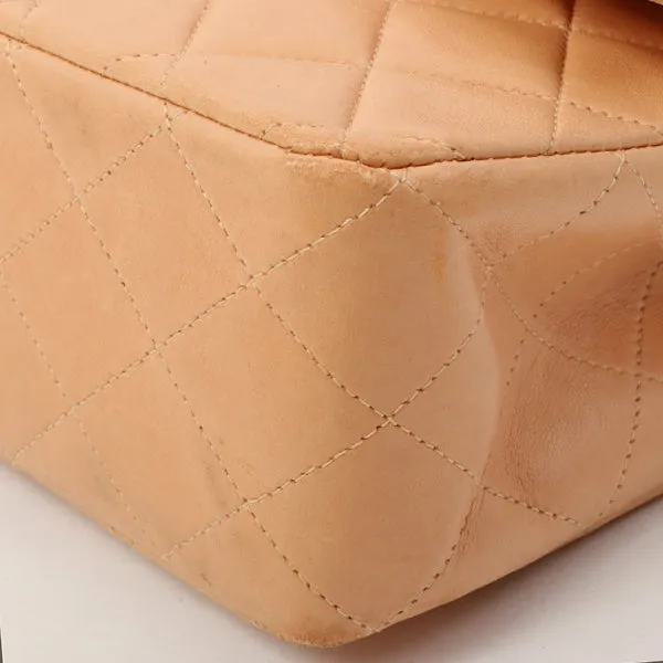 Chanel Around 1990 Made Classic Flap Chain Bag 25Cm Salmon Pink
