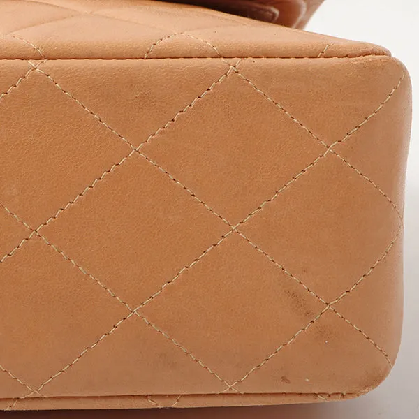 Chanel Around 1990 Made Classic Flap Chain Bag 25Cm Salmon Pink