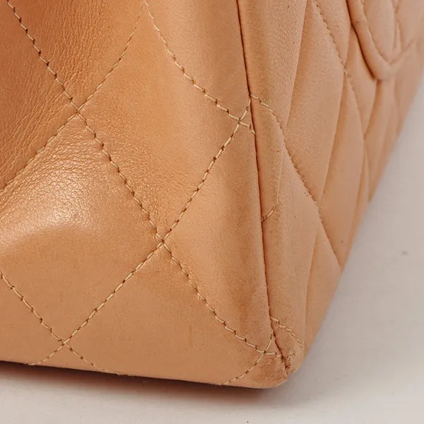 Chanel Around 1990 Made Classic Flap Chain Bag 25Cm Salmon Pink