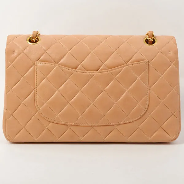 Chanel Around 1990 Made Classic Flap Chain Bag 25Cm Salmon Pink