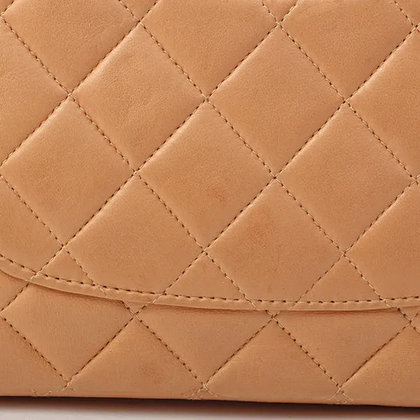 Chanel Around 1990 Made Classic Flap Chain Bag 25Cm Salmon Pink