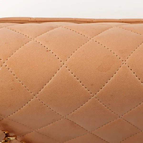 Chanel Around 1990 Made Classic Flap Chain Bag 25Cm Salmon Pink