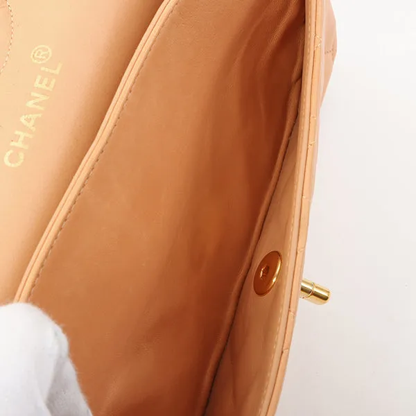 Chanel Around 1990 Made Classic Flap Chain Bag 25Cm Salmon Pink