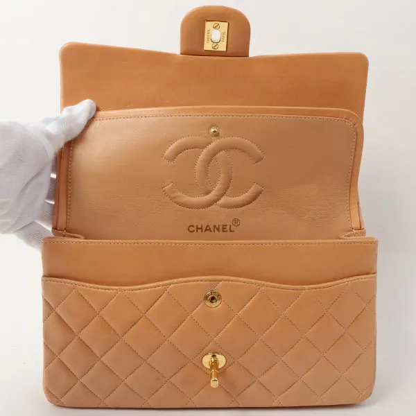 Chanel Around 1990 Made Classic Flap Chain Bag 25Cm Salmon Pink