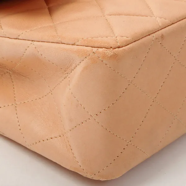Chanel Around 1990 Made Classic Flap Chain Bag 25Cm Salmon Pink