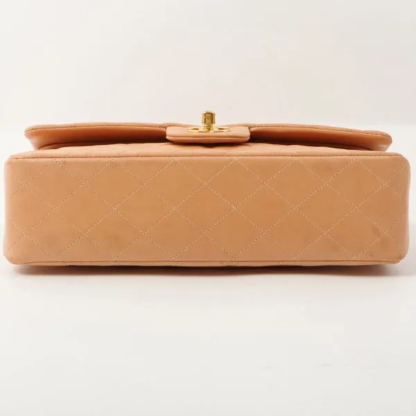 Chanel Around 1990 Made Classic Flap Chain Bag 25Cm Salmon Pink