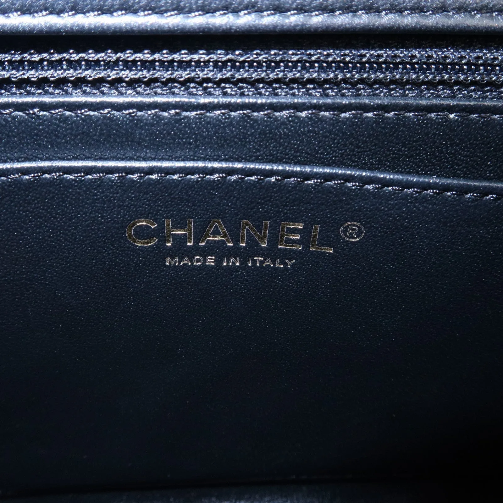 CHANEL Chevron Lamb Skin 2WAY Chain Shoulder Bag Black A98792