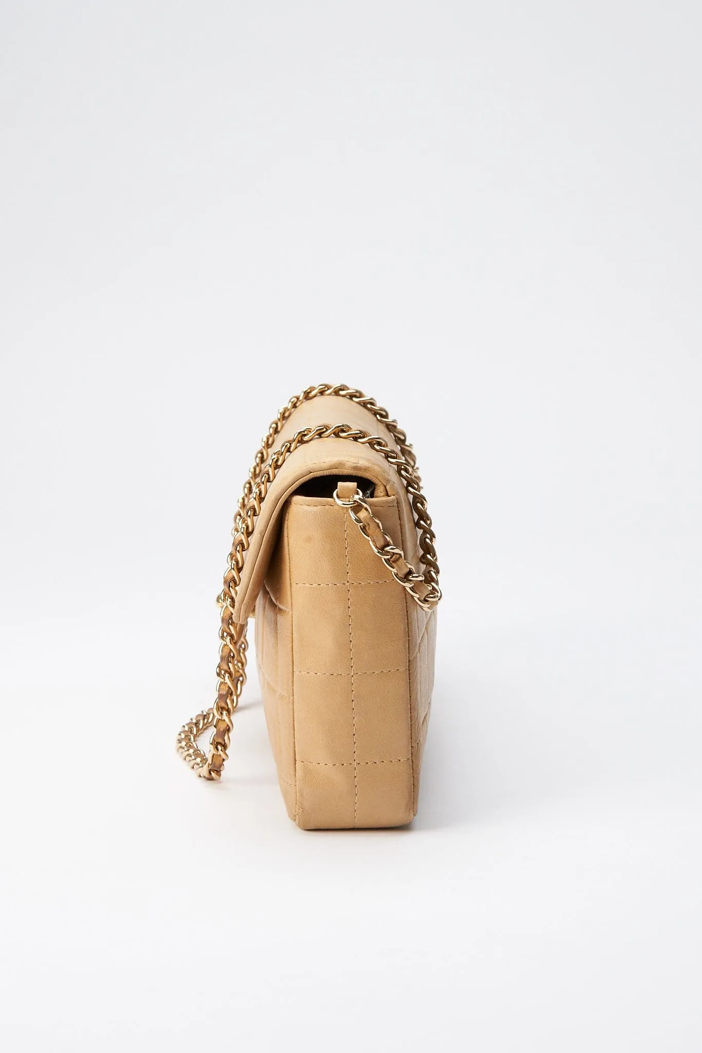 Chanel Chocolate Bar Bag - Beige Leather