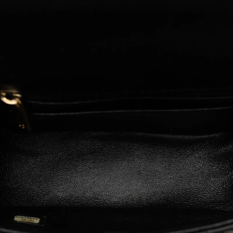 Chanel Coco V Stitch Top Handle  Chain Shoulder Bag Black Leather  CHANEL Middle] Vintage