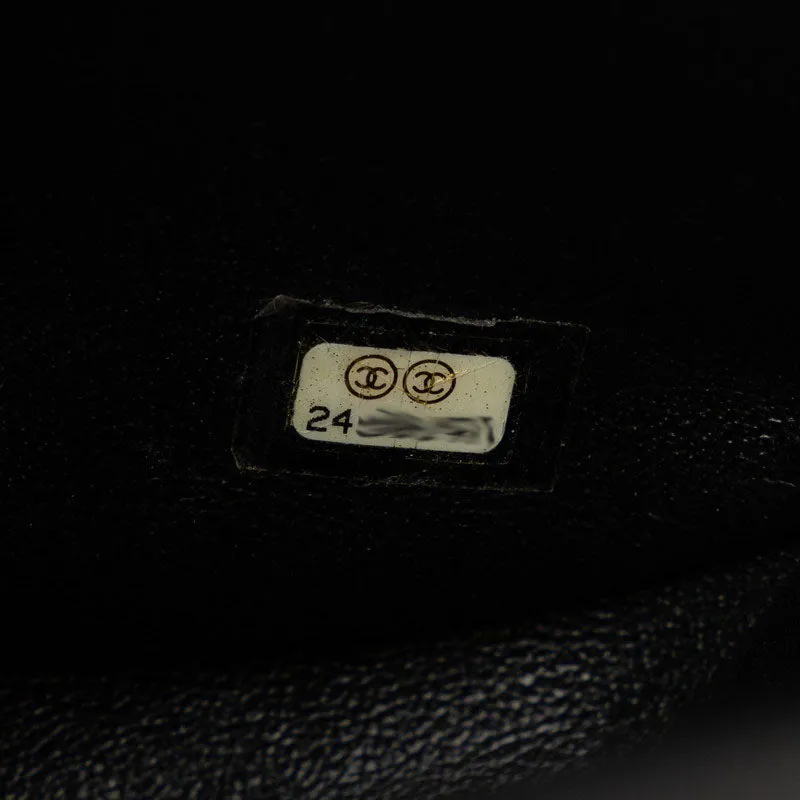 Chanel Coco V Stitch Top Handle  Chain Shoulder Bag Black Leather  CHANEL Middle] Vintage
