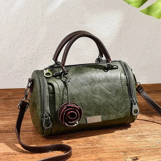 Chic Floral Elegance - Fashion Boston Handbag