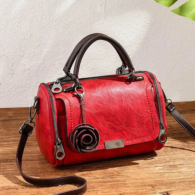 Chic Floral Elegance - Fashion Boston Handbag