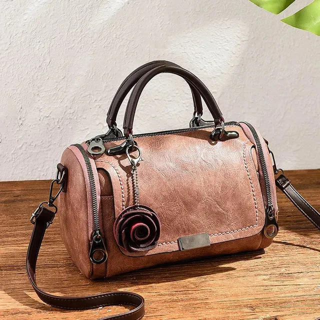 Chic Floral Elegance - Fashion Boston Handbag