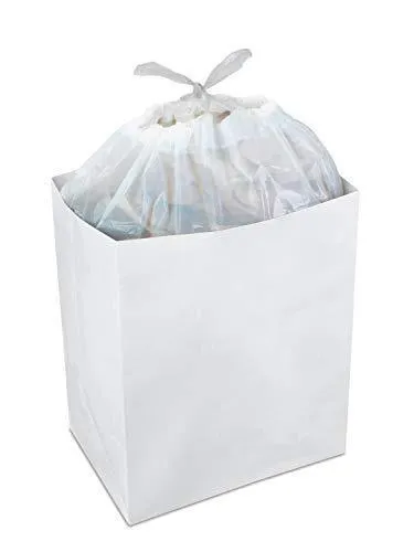 Clean Cubes 13 Gallon Disposable Trash Cans & Recycling Bins, 3 Pack (White)