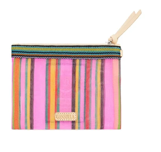 Consuela Lizzie Patch Mesh Mini Slim Zip Pouch 2457